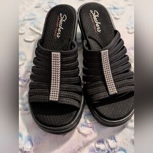 Skechers Black Women's Embellished Slip-ons